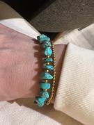 Discovered Turquoise Bracelet- Blue and gold beads bracelet- Beaded bracelet- B-2 Review