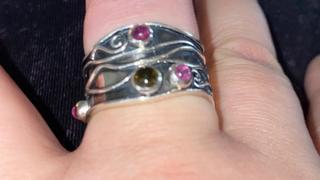 Discovered Multi-color Tourmaline silver band ring Review