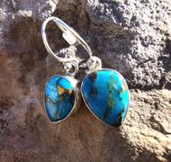 Discovered Blue Copper Turquoise 925 Sterling Silver Handmade Earring, Copper Turquoise Dangle Earring For Her, 925 Silver Earring, Turquoise Statement Earring, Minimalist Earring Review