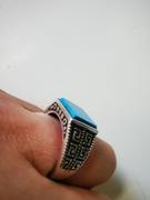 Discovered Turquoise Men's Ring Handmade Silver Men Rings , Unique Men's ring , Turquoise Gemstone , 925 sterling silver men's ring , Mens Gift , Gift for him Review