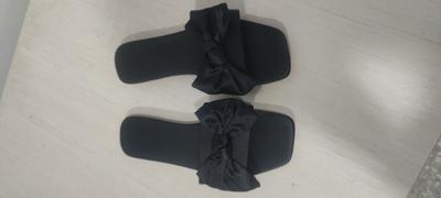 Akkshoe Satin Cloth Bow Flat slippers Review