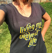 Boredwalk Women's Living My Okayest Life Vneck T-Shirt Review