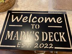 ClineDesignCreations Personalized Family Name Welcome to Our Patio Metal Sign, outdoor metal sign, metal patio sign, family name sign, metal art, metal deck Review