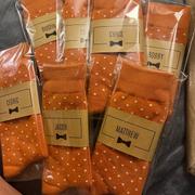 Groomsman Gear Burnt Orange Polka Dot Socks | Men's Size Review