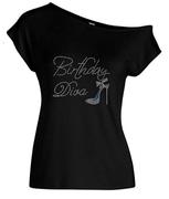 Zoe and Eve Birthday Diva Rhinestone Off Shoulder T Shirt Review