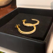 Cate & Chloe Rosalyn Beautiful 18k Gold Plated Crystal Open Hoop Earring Review