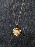 romanticwork Solid 14K Sunflower Pendant Necklace, Real Gold Flower Necklace  You are May Sunshine Necklace Fine Jewelry Gifts for Wife, Mom,Girlfriend, 16''-18'' Review
