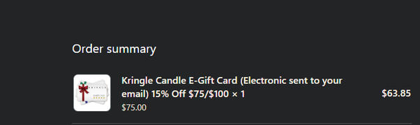 Kringle Candle Company Kringle Candle E-Gift Card (Electronic sent to your email) Review