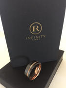 KAVALRI Custom Black Zirconium Rose Gold Inner Sleeve and Striped Wedding Ring Review