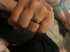 KAVALRI Offset Stripe Black Zirconium & Gold Wedding Ring Review