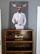 Royal Mallard Elk Drinking Whiskey Wall Art - Red and Black Suit Review