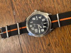 WatchObsession NATO Watch Strap in BLACK with ORANGE Stripe Review