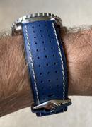 WatchObsession Hirsch TIGER Perforated Leather Performance Watch Strap in BLUE Review