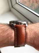 WatchObsession Hirsch BOSTON Buffalo Calfskin Leather Watch Strap in GOLD BROWN Review