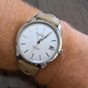 WatchObsession Hirsch MASSAI OSTRICH Leather Watch Strap in BEIGE With WHITE Stitching Review
