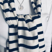 Saint James USA DUGUAY - Striped Scarf in Comfortable Wool Blend (IVORY / NAVY) Review