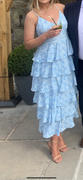 Pretty Lavish Lissy Ruffle Midaxi Dress - Blue Abstract Review