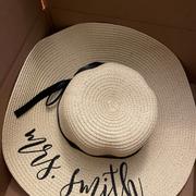 The White Invite Personalized Mrs. Beach Hat / Floppy Hat - Natural Review