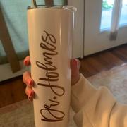 The White Invite Personalized Glitter Skinny Tumbler with Straw Review