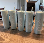 The White Invite Personalized Acrylic Rubber Tumbler with Lid and Straw Review