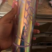 The White Invite Personalized Holographic Prism Acrylic Tumbler with Lid and Straw Review