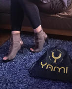 Yami Dance Shoes Puchi Copper Brown-  Peep Toe Full Lace-Up Street Sole Dance Bootie Review