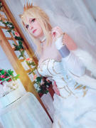 Uwowo Cosplay 【Clearance Sale】Exclusive authorization Uwowo x  sakiyamama: Fate/GrandOrder FGO Artoria Pendragon Bride Ver. Cosplay Costume Wedding Dress Review