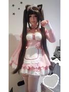 Uwowo Cosplay Uwowo Game Nekopara vol.4 Chocola Maid Dress Cosplay Costume Cute Pink Dress Review