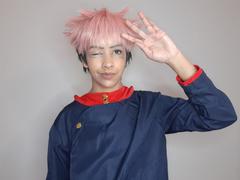 Uwowo Cosplay Uwowo Jujutsu Kaisen Yuji Itadori Cosplay Wig 28cm Pink&Black Short Hair Review