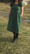 Pyne and Smith Clothiers Model No.11 Classic Button Up Midi Dress in Jade Check Linen Review