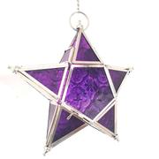 The Chic Nest Star Hanging Iron and Glass Lantern - Purple Review