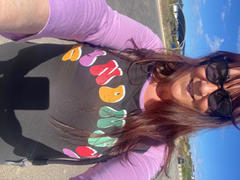 QUEEN THE LABEL Kindness Raglan Tee - Black / Lilac Review