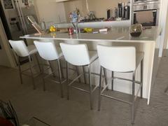 Just Bar Stools Myles Stainless Steel Bar Stool in White Review