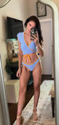 Frankies Bikinis Soleil Terry Tie Front Bikini Top - Bluebird Review