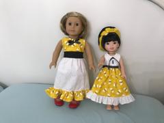 Pixie Faire Sugar n Spice & Everything Nice Dress & Pinafore with Dress Up Accessories 14.5 Doll Clothes Pattern Review