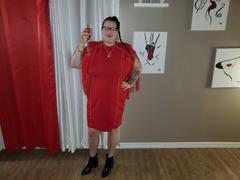 Curvy Sense Plus Size Side Ruched Bodycon Dress - Red Review