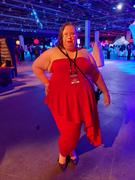 Curvy Sense Plus Size Kelsey Cascading Ruffle Jumpsuit - Red Review