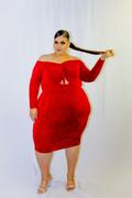 Curvy Sense Plus Size Aveline Ruched Dress - Red Review