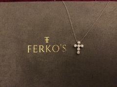 Ferkos Fine Jewelry 14K Gold 6 Stone Bezel Setting Diamond Cross Necklace Review