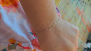 Ferkos Fine Jewelry 14k Solid Gold Tiny Paper Clip Link Bracelet Review