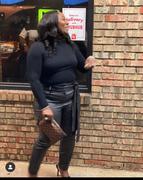 J. Brooks Boutique Janelle Cropped Faux Leather Pant with Sash - Black - Final Sale Review