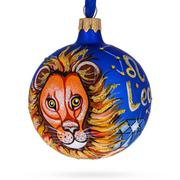 BestPysanky.com Astrological Zodiac Sign Leo Blue Glass Ball Christmas Ornament Review
