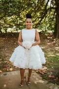 ieie Bridal Short Modest Wedding Dress with Layered Ruffle Skirt | Dana Review