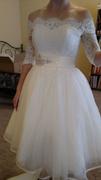 ieie Bridal Vintage Style Short Off Shoulder Lace Wedding Dress | Sallie Review