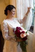 ieie Bridal Modest Blush Lace Wedding Dress with Long Sleeves | Charmine Review