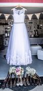 ieie Bridal Lace Ball Gown Wedding Dress with Illusion Boat Neckline | Vana Review