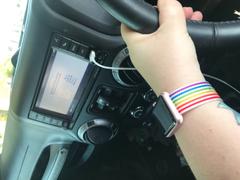 The Salty Fox Striped Woven Nylon Apple Watch Band - Rainbow Review