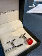 The Salty Fox Cricket Howzat Cufflinks Silver Red Review