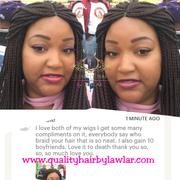 QualityHairByLawlar Box Braids Fully Hand Braided Lace Wig (99j) Review