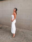 Vestrr Linear Crepe Pleat Strapless Dress White Review
